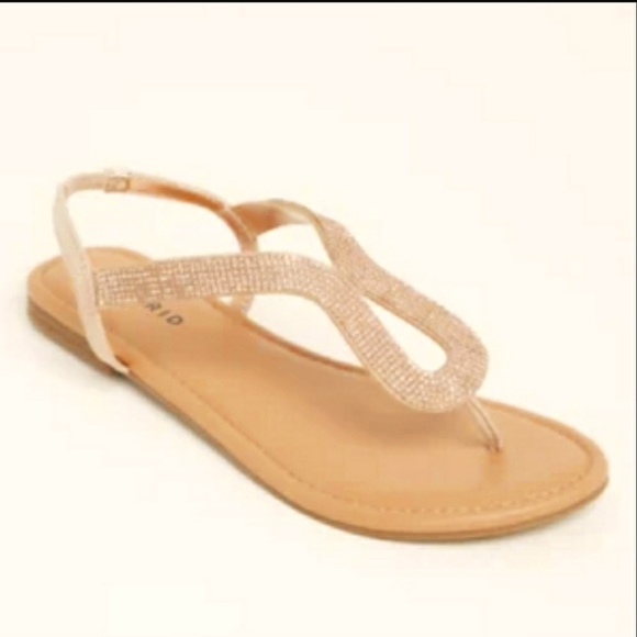 torrid Shoes - New Torrid Rose Gold Rhinestones Sandals 10 Wide Width